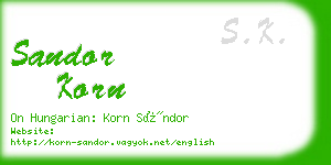 sandor korn business card